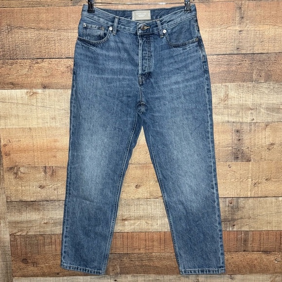 🌻 EVERLANE 27 CROP Women’s THE 90s CHEEKY MOM Jeans Denim Ankle Medium Blue - Picture 2 of 11